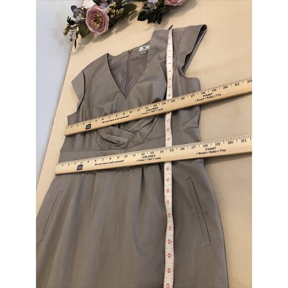 Worthington Women’s Plus 16 Sheath Dress – Taupe Cap Sleeve Tailored Career Wear - Picture 7 of 8